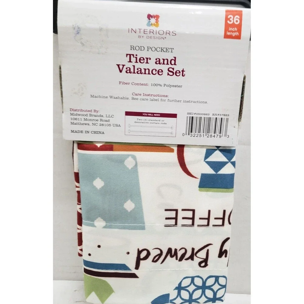 3pc. Rod Pocket Curtains Set (2 Tiers & Valance 60